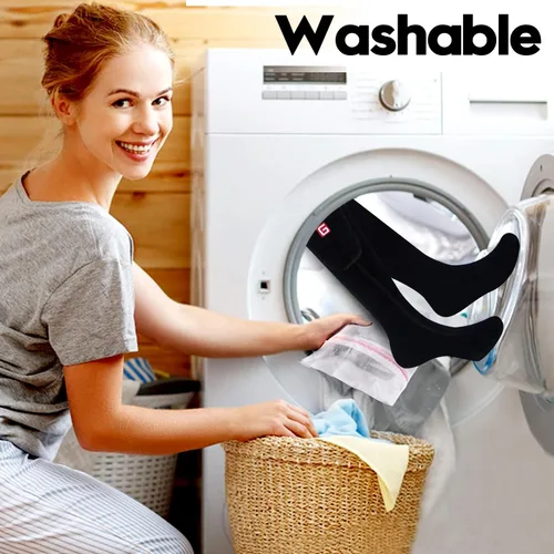 Vista 4 de Calcetines térmicos eléctricos Rechargebale Calcetines calefactores alimentados por batería para hombres y mujeres, kit de calcetines gruesos