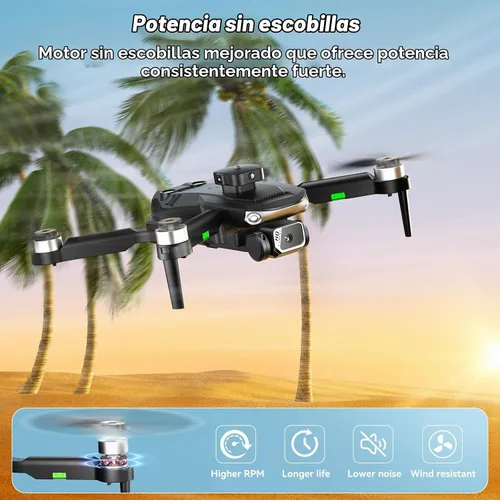 Vista 3 de Dron S165 con cámara 1080P, Drone de control remoto plegable para adultos