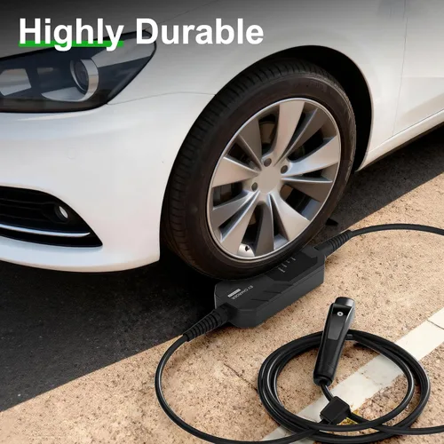 Vista 4 de MEGEAR Cargador Tesla de nivel 1 de 16 amperios, enchufe NEMA 5-15, cargador eléctrico portátil para automóvil con un cable de 23 pies, compatible
