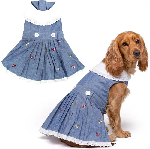 Vista 28 de Parisian Pet Chambray - Vestido para perro - Ligero sin mangas para perro, niña, talla XS Chambray en general