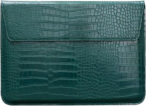 Vista 7 de 13-13.6 "cocodrilo PU cuero portátil manga bolsa de transporte con Marrón oscuro