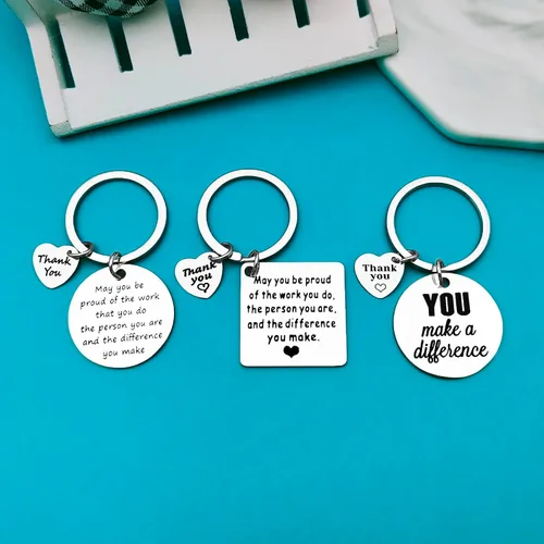Vista 5 de Xiahuyu 15 piezas de regalos de agradecimiento, llavero de agradecimiento para empleados, empleados, compañeros de trabajo, regalos
