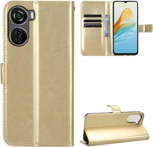 Vista 45 de Funda para Honor X50i, funda de cuero con tapa para Honor X50i 5G CRT-AN00 Case Gold Oro