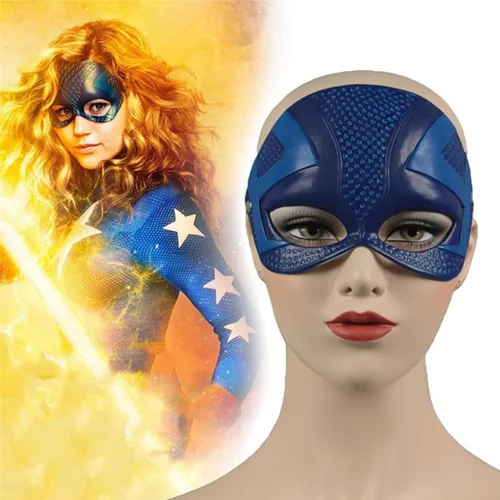 Vista 4 de Pigmiss Stargirl Máscara Courtney Whitmore de media cara, máscara de látex para cosplay, Halloween, fiesta, accesorios para hombres y mujeres