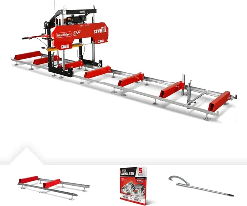 Vista 23 de MechMaxx Aserradero portátil de 22", longitud de pista de 13', ancho