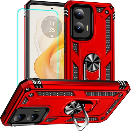 Vista 16 de Yiakeng Funda para Moto G Stylus 5G 2023, Motorola G Stylus 5G 2023 con protector de pantalla HD, fundas protectoras de grado militar con anillo