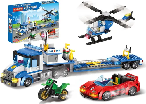 Vista 6 de Conjuntos de bloques de construcción City Boat STEM, juegos de barco de policía y barco, kit de construcción de juguetes de botes de rescate