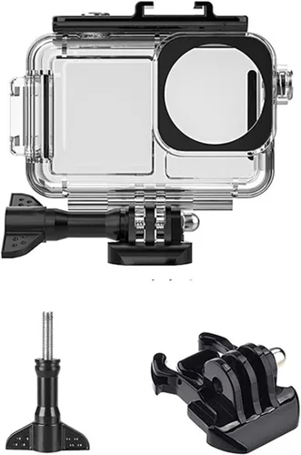 Vista 2 de Funda impermeable para DJI Osmo Action 4/Osmo Action 3 Cámara, 40M/131FT Submarino Buceo Carcasa protectora con soporte Carcasa impermeable Kit