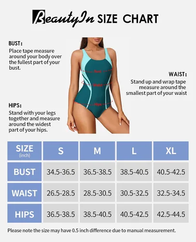 Vista 6 de beautyin Trajes de baño deportivos de una pieza para mujer, con control de abdomen, adelgazantes, trajes de baño deportivos