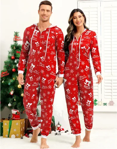 Vista 5 de Pijamas de Navidad para adultos, pijamas de disfraz para mujer, pijamas de Navidad para la familia, conjuntos de pijamas de Navidad a juego