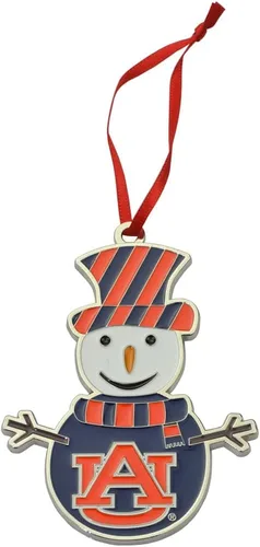 Vista 15 de Adorno navideño de metal con diseño de muñeco de nieve de Alabama Crimson Tide