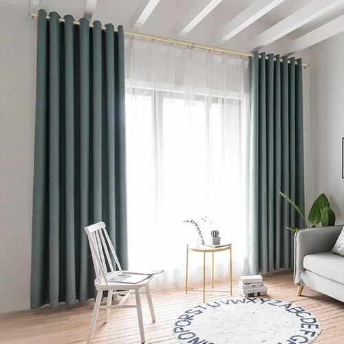 Vista 7 de Barras de cortina dobles con soportes envolventes completos de aluminio y remates de caja de cubos, barras de cortina de bronce antiguo