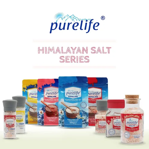 Vista 7 de Purelife Sal blanca del Himalaya y rosa fina yodada sin refinar – Sal de roca de cristal natural gourmet con minerales – de parte equilibrada