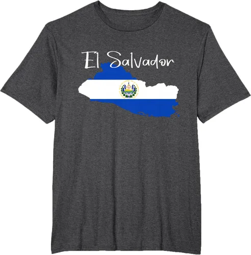Vista 22 de Camiseta con la bandera de El Salvador, mapa de El Salvador, camiseta de Salvador para mujer