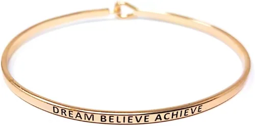 Vista 28 de By you - Brazalete con gancho, pulsera delgada grabada con un mensaje positivo e inspirador