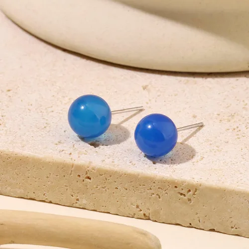 Vista 29 de Natural Stone Stud Earrings for Women 8mm Sterling Silver Genuine Gemstone Earrings Handmade Sterling Silver Crystal Stud Earrings for Women