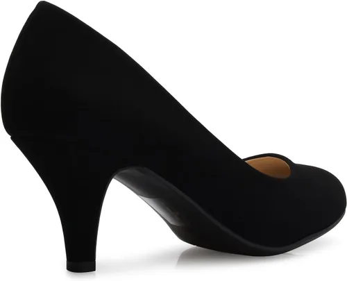 Vista 3 de Olivia K Zapatos de tacón bajo y medio con punta redonda para mujer