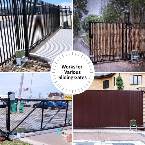 Vista 6 de TOPENS CK700 - Abridor automático de puerta corredera con transmisión por cadena, motor de puerta eléctrica para puertas correderas pesadas de hasta