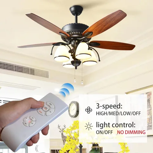 Vista 2 de Kit de control remoto universal para ventilador de techo - Control remoto inalámbrico mini 3 en 1 con control de velocidad, interruptor de luz
