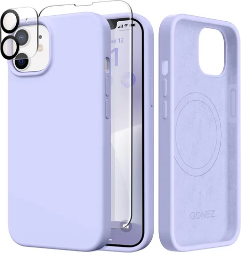 Vista 126 de GONEZ Funda magnética para iPhone 14, compatible con Magsafe, con protector de pantalla + protector de cámara, forro de microfibra antiarañazos