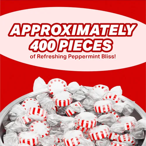 Vista 5 de CHAIN & JO SWEETS Starlight Peppermints - Mentas de 5 libras, aproximadamente 400 caramelos de menta envueltos individualmente, mentas de caramelo