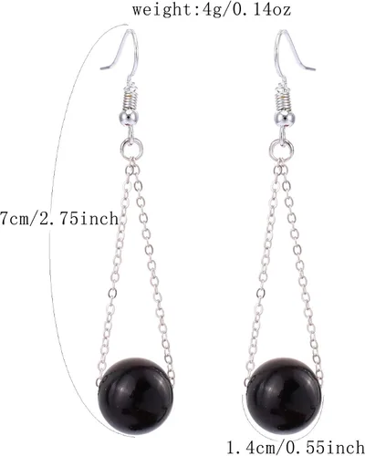 Vista 7 de Conjunto de collar y aretes de perlas sintéticas multicapa a la moda para mujer