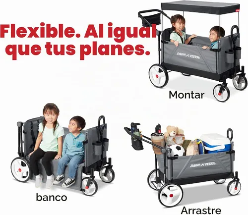 Vista 3 de Radio Flyer City Luxe Stroll 'N Wagon, para mayores de 1 año, cochecito para niños