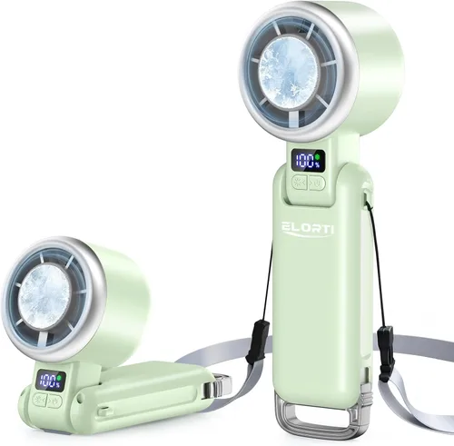 Vista 10 de Ventilador portátil, ventilador de mano con turbo y refrigeración Blanco