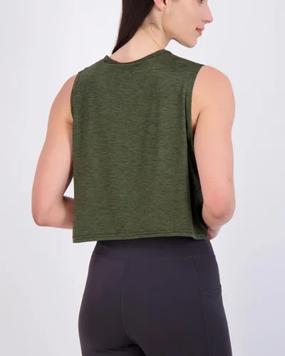 Vista 4 de Real Essentials Paquete de 5 camiseta sin mangas de verano Dry Fit para mujer, camiseta deportiva para gimnasio, yoga, entrenamiento