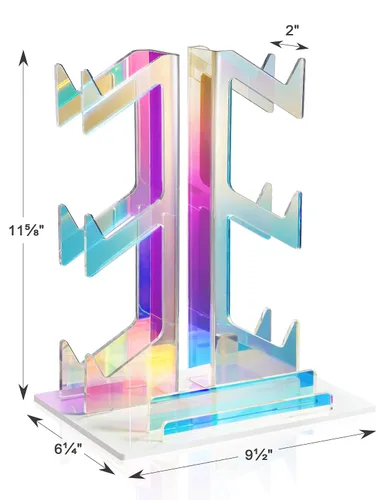 Vista 7 de NiHome Iridescent Acrylic 3-Tier Game Controller Holder Headset Stand for PS5 Xbox ONE Switch, Universal Game Controller Organizer Stand Anti-Slip
