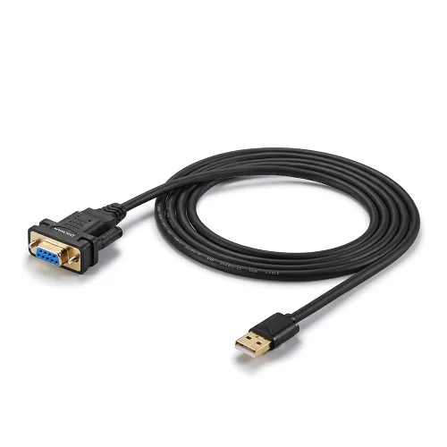 Vista 8 de Adaptador USB a serie RS232 con chipset FTDI - Cable USB 2.0 a serie DB9 hembra para Windows y Mac (6 pies)