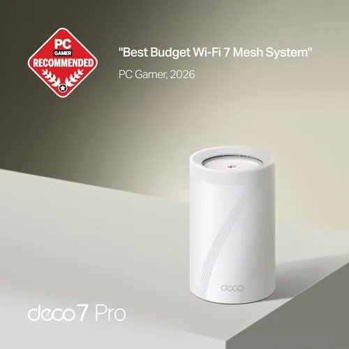 Vista 2 de TP-Link Deco 7 Pro BE63 Tri-Band WiFi 7 BE10000 Sistema de malla para todo el hogar - 6-Stream 10 Gbps, 4 puertos de 2.5G con cable de retroceso, 4
