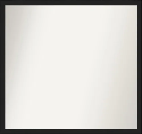 Vista 45 de Amanti Art Espejo de baño negro para sobre fregadero, 22 x 22 pulgadas, espejo de tocador cuadrado estrecho negro Avon, marco de madera casual