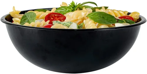 Vista 9 de Restaurantware Ensaladeras de plástico de 21 onzas, 200 cuencos de plástico desechables reciclables, grandes tazones de plástico negro para llevar