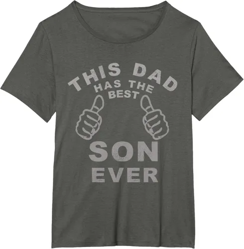 Vista 18 de Camiseta con texto en inglés "This Dad Has the Best Son Ever", regalo del día del padre, Negro