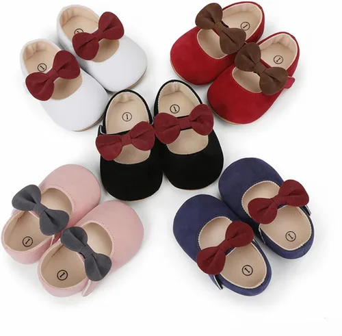 Vista 2 de Uineky Zapatos de vestir para bebés y niñas recién nacidas, zapatos planos estilo Mary Jane, antideslizantes, ligeros, suela suave, zapatos de boda