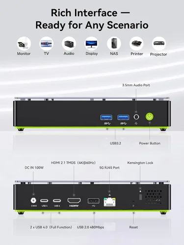 Vista 13 de GMKtec Mini PC K13 Intel Ultra 7 256V SK Hynix LPDDR5 8533 MT/s