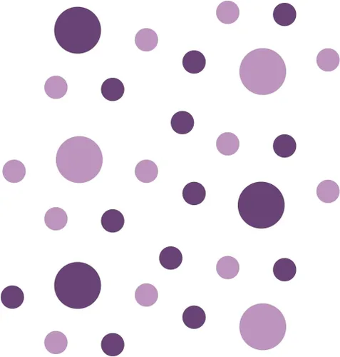 Vista 3 de Pegatinas de pared de vinilo morado/lila, círculos de 2 y 4 pulgadas (30 calcomanías)