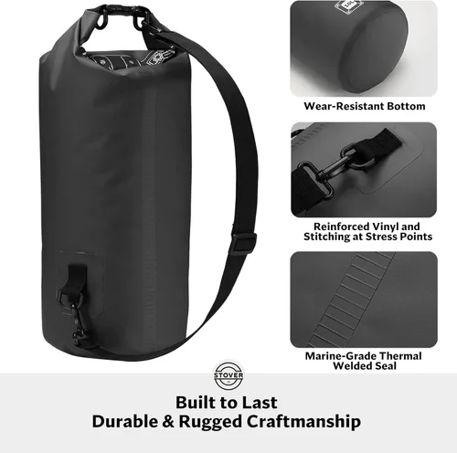 Vista 3 de STOVER 5/10/25/30/40/55L Waterproof Dry Bag- Roll-Top Backpack w/Phone Case- Kayaking, Hiking, Camping, Boating- Men/Women