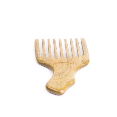 Vista 2 de Breezelike Peine de madera para cabello rizado, peine de madera de dientes anchos naturales para cabello rizado, peine de madera de sándalo sin
