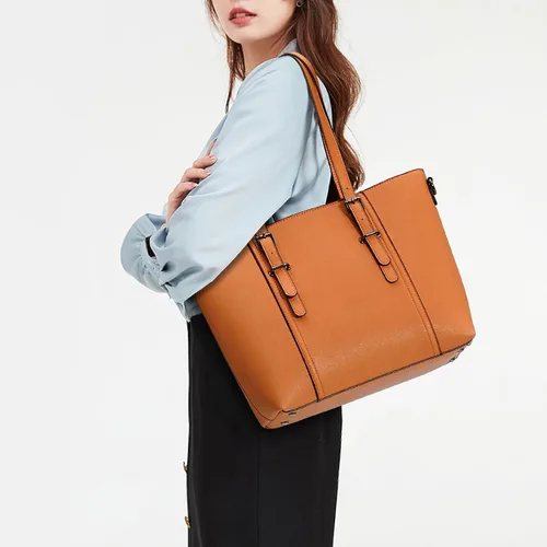 Vista 3 de Bolsas estilo cartera y bolsos estilo tote y de hombro para mujer con asa superior.