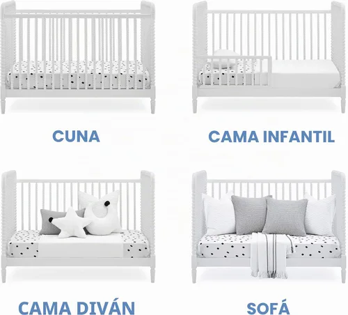 Vista 4 de Delta Children Cuna convertible 4 en 1 Saint - Certificado Greenguard Gold, Bianca White Bianca Blanco
