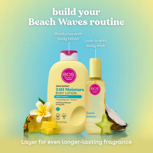 Vista 8 de eos Rocío corporal de cachemira, ondas de playa, brisa de coco y océano, niebla para el cabello y el cuerpo para mujeres, spray corporal