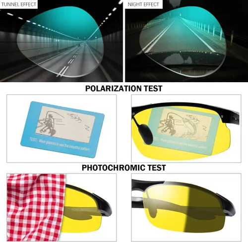 Vista 5 de YIMI Gafas de sol fotocrómicas polarizadas para hombre, para deportes al aire libre, conducción y ciclismo, antideslumbrante, UV400, gafas ligeras