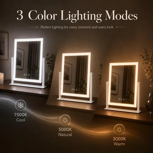 Vista 4 de DECADENCE Espejo de maquillaje iluminado de 17.3 x 13 pulgadas