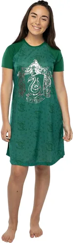 Vista 6 de Harry Potter - Camisón raglán Hogwart Houses con estampado de aluminio para jóvenes - Slytherin, Gryffindor, Hufflepuff, Ravenclaw