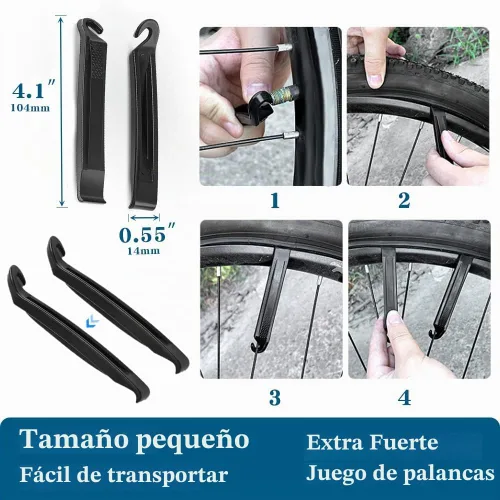 Vista 6 de Paquete de 2 neumáticos de bicicleta 700x23C plegables para bicicleta de carretera