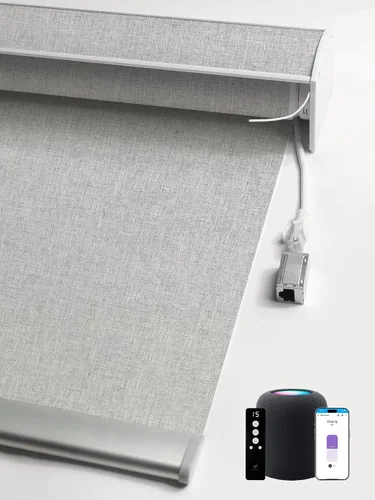 Vista 24 de SmartWings Persianas enrollables con cable duro PoE 100% opacas, muestra de tela