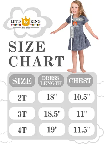 Vista 4 de Little King NCAA Knobby - Vestido para niñas pequeñas, tallas 2T, 3T y 4T