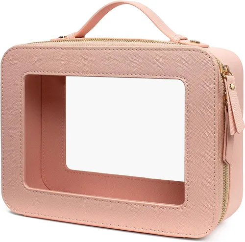 Vista 15 de LETGO Bolsas de Maquillaje Transparentes, Bolsa de Aseo Aprobada por la TSA con Cierre, Organizador de Maquillaje Transparente de Gran Capacidad